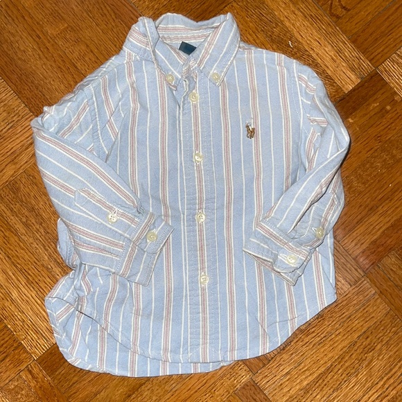 Ralph Lauren long sleeve button down stripe shirt 12 months - Picture 2 of 4